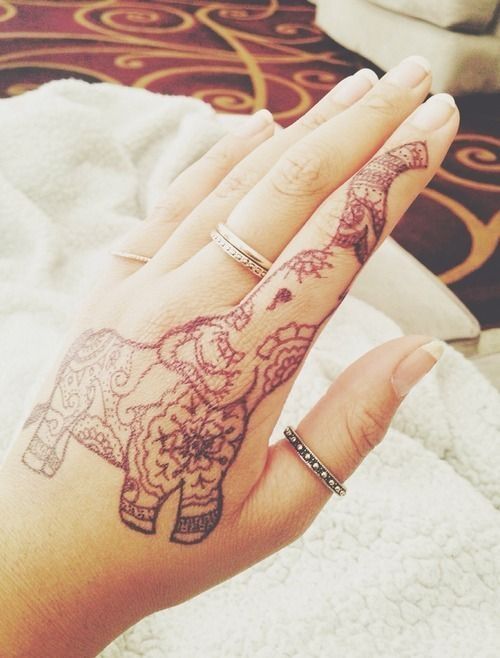 35 Incredible Henna Tattoo Design Inspirations ... These are so simple yet pretty! -   21 henna elephant tattoo
 ideas