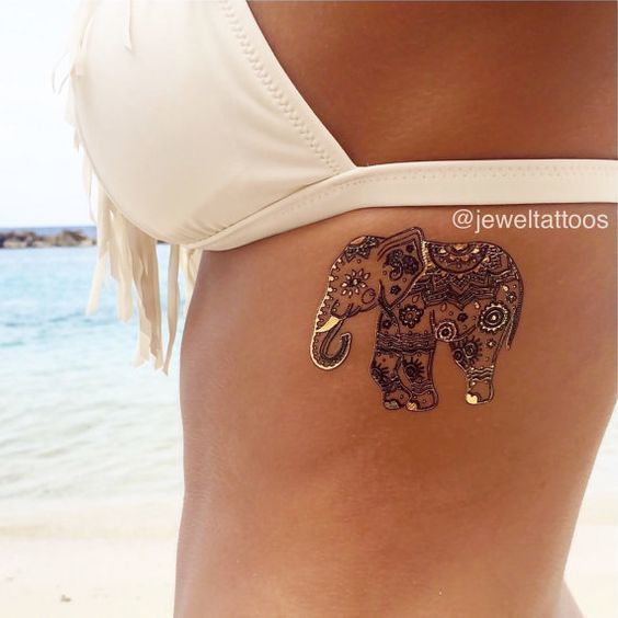 60 Best Elephant Tattoos – Meanings, Ideas and Designs -   21 henna elephant tattoo
 ideas