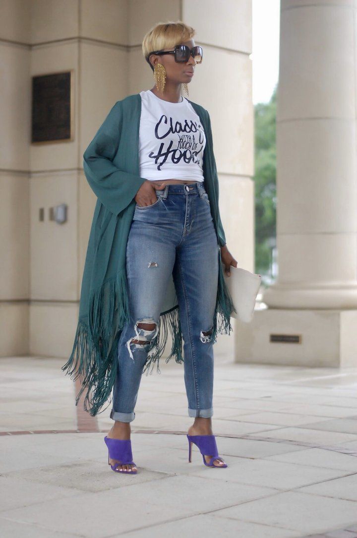 Deepest Green Fringed Duster -   21 summer style curvy
 ideas