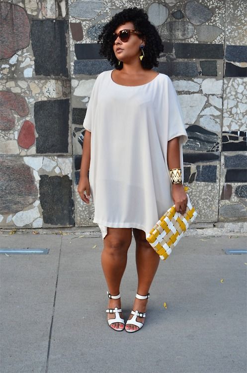 There's this myth that clothes that are free form become shapless, but this dress goes against that. It's great and styled to perfection.-TMC~~ Love this. curvy style | Tumblr -   21 summer style curvy
 ideas