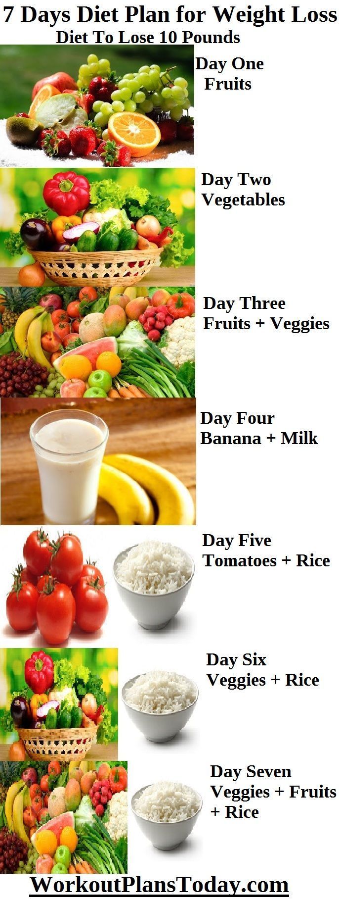 7 Days Diet Plan for Weight Loss - Diet To Lose 10 Pounds Day -   22 only fruit diet
 ideas