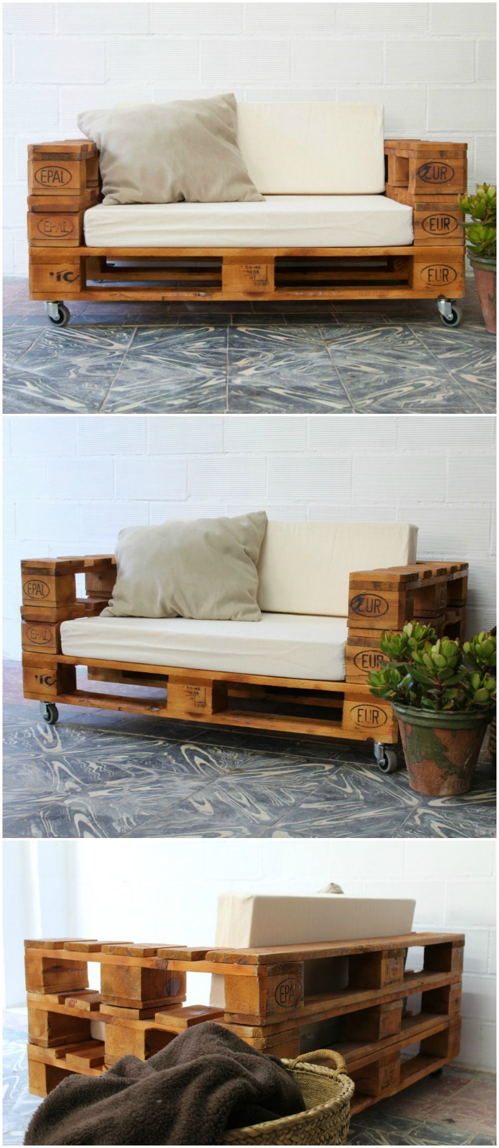 ALMANZOR sof? palets. 120x80cm -   22 pallet garden couch
 ideas