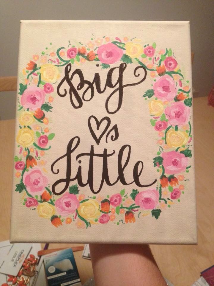 Sorority floral canvas                                                                                                                                                      More -   22 sorority crafts floral
 ideas