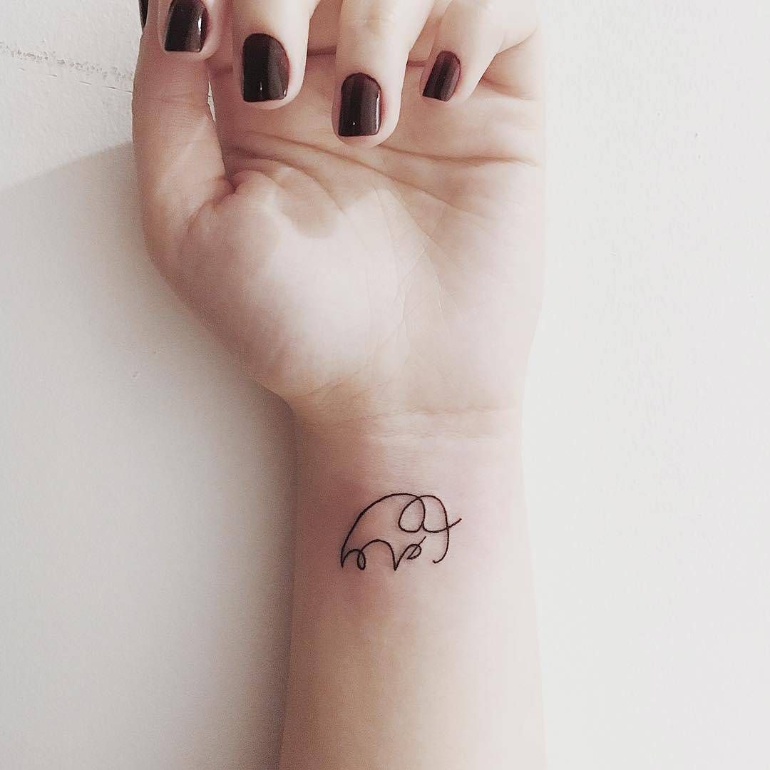 55 Most Beautiful Tiny Tattoo Ideas For Girls -   23 elephant tattoo small
 ideas