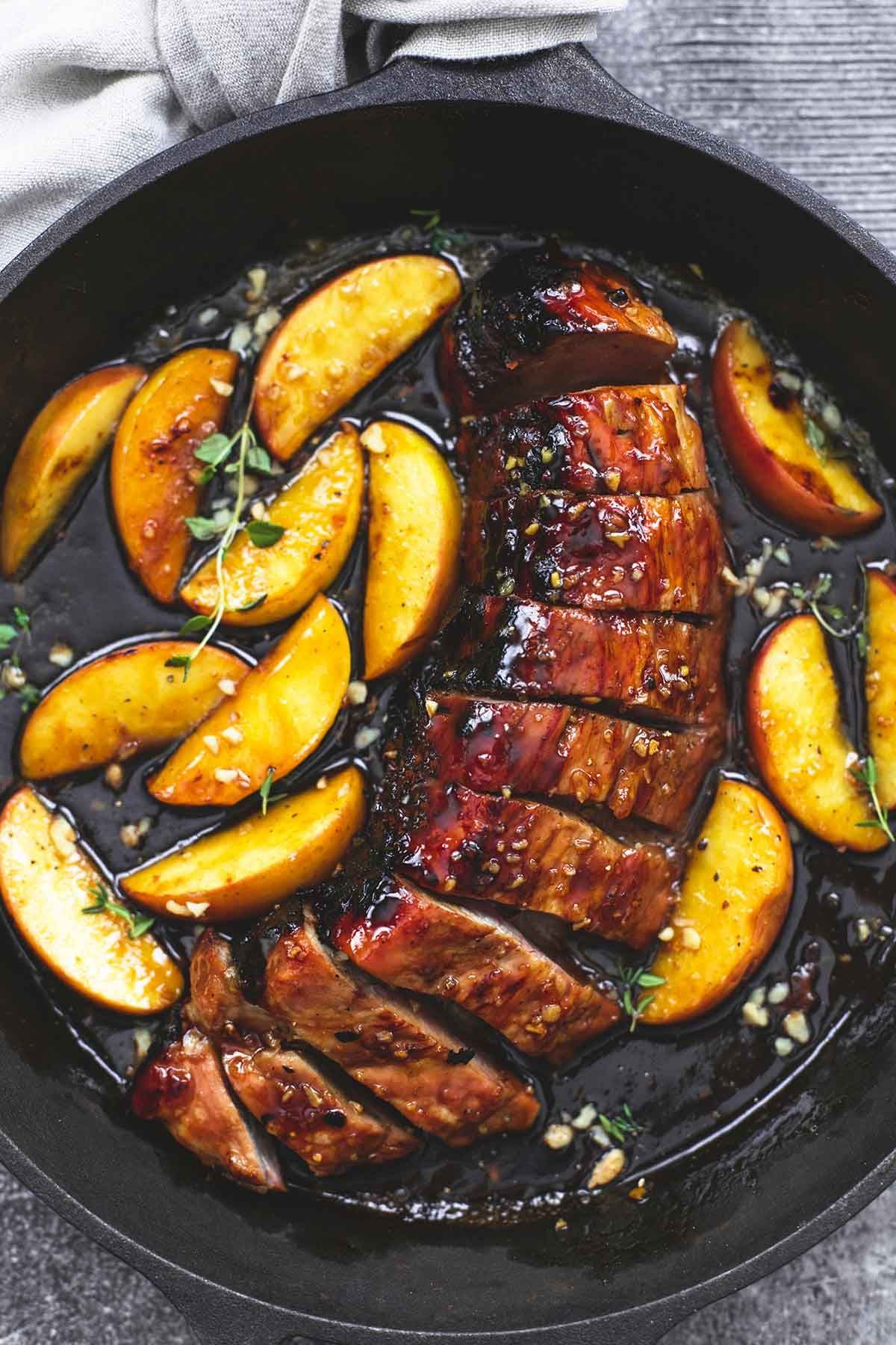 One Pan Brown Sugar Pork & Apples -   23 fall dinner recipes
 ideas