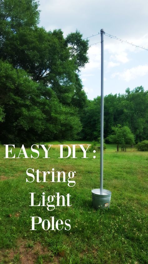 Mobile String Light Poles Easy DIY -   23 garden lighting pole
 ideas