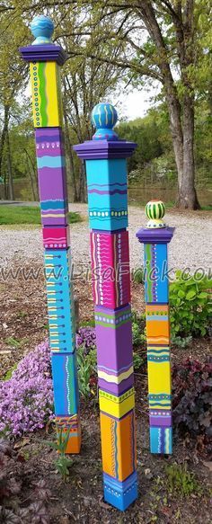 25 Colorful Peace Poles Design Ideas for Your Garden -   23 garden lighting pole
 ideas