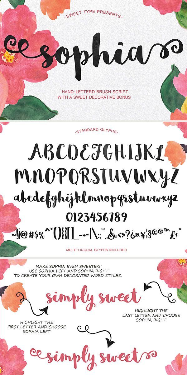 Sophia hand lettered brush script free font / typeface -   23 letter crafts scripts
 ideas