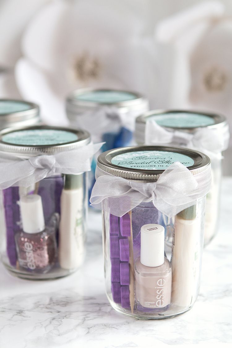 Pedicure in a Jar Bridal Shower Favors -   23 mason jar wedding
 ideas