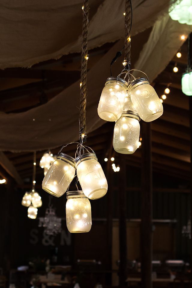 LED Mason Jar Lights -   23 mason jar wedding
 ideas