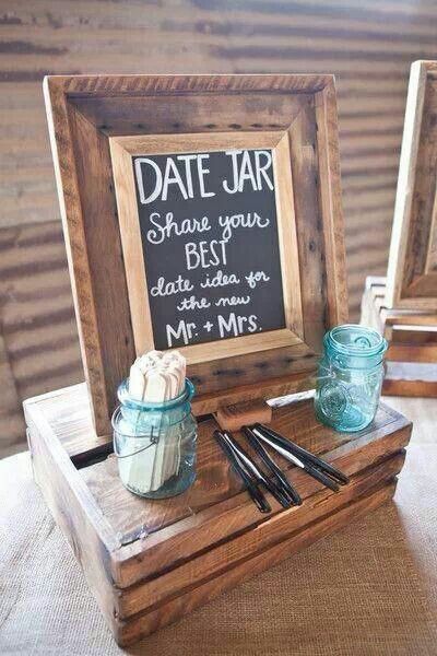 Have each guest write a date night idea on a popsicle stick for your 