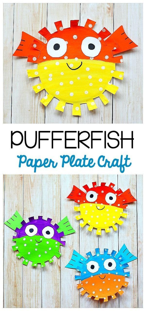 Paper Plate Pufferfish Craft for Kids -   23 summer crafts life
 ideas