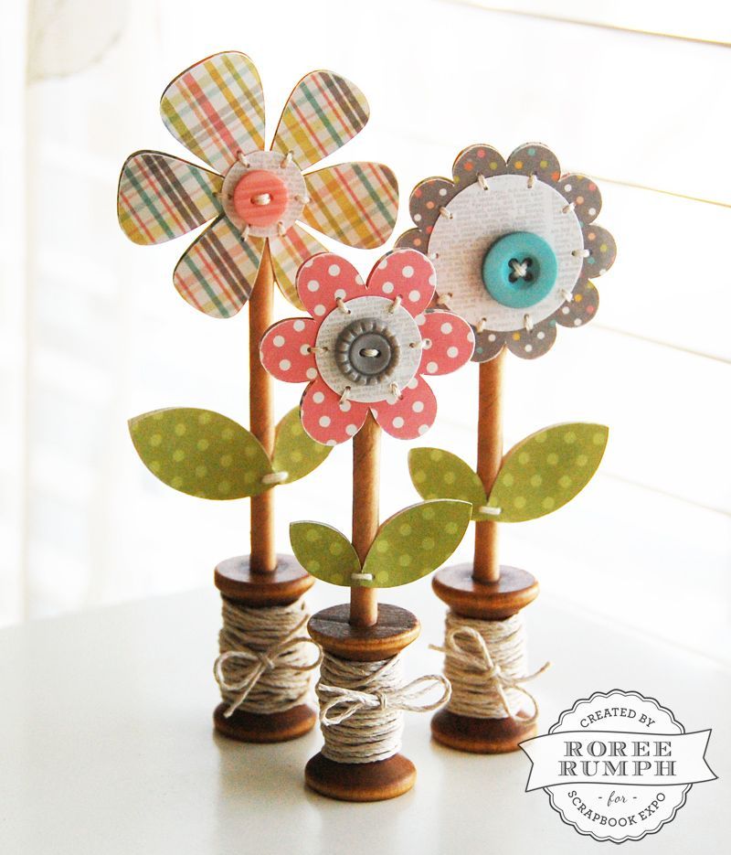 Wooden Spool Flowers -   23 wooden spring crafts
 ideas