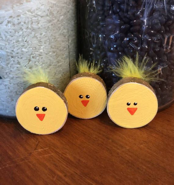 Wooden Chick Magnets / fridge magnets / Spring Magnets / Chick Magnets / Easter Magnets / Easter Chicks /Easter decor / Spring decor -   23 wooden spring crafts
 ideas