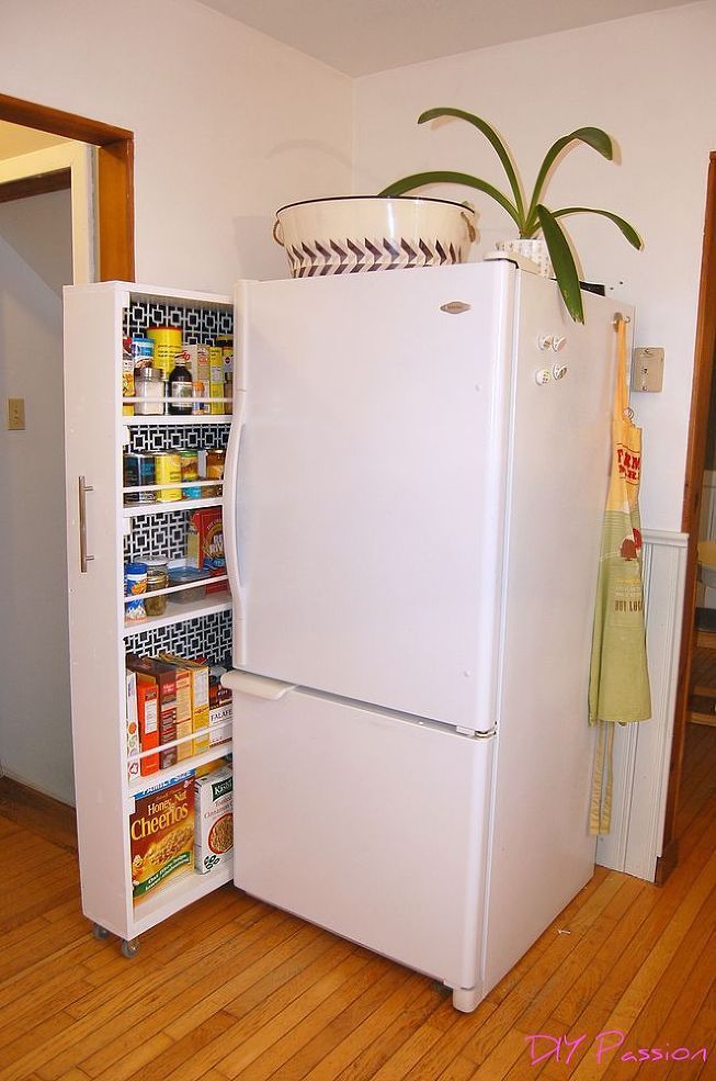 DIY space saving rolling kitchen pantry -   24 diy food pantry
 ideas