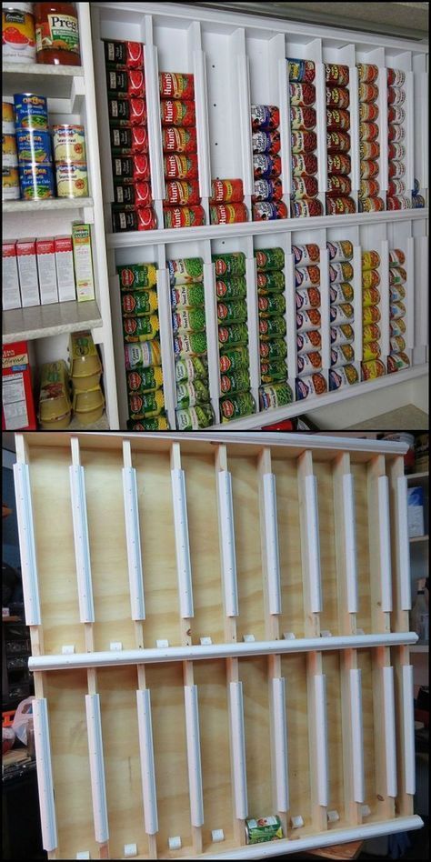 DIY Rotating Canned Food System -   24 diy food pantry
 ideas