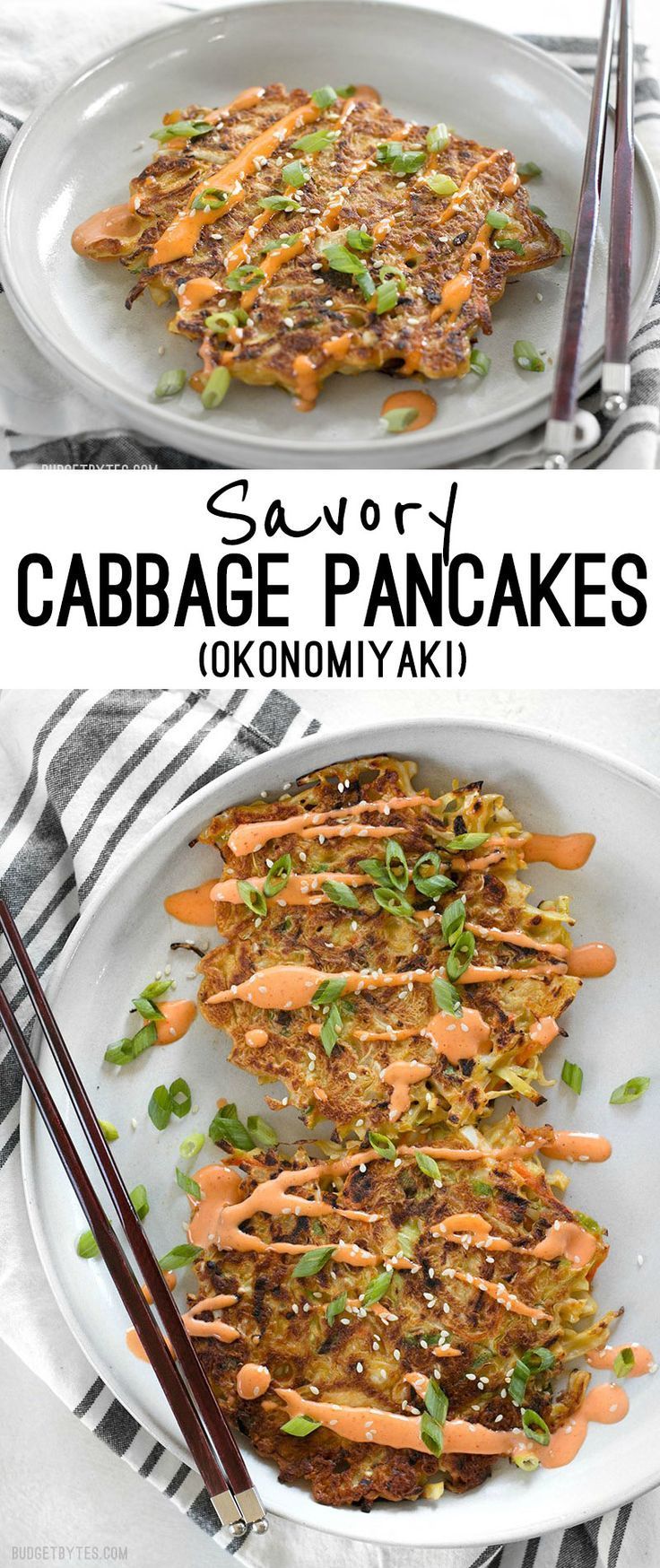 Savory Cabbage Pancakes (Okonomiyaki) -   24 green cabbage recipes
 ideas