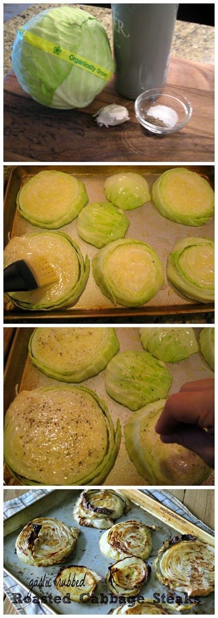 Garlic Rubbed Roasted Cabbage Steaks                                                                                                                                                                                 More -   24 green cabbage recipes
 ideas