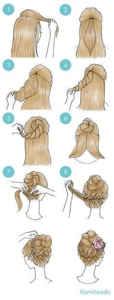 Japanese beauty site Kami Mado (www.viceviza.com) created some step by step instructions for long hair styles. - I find them quite useful. What about you? Are you looking for hair tutorials once in a while? -   24 long style beauty ideas