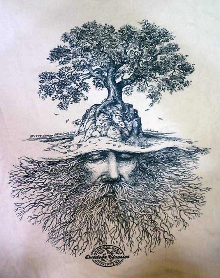 Tree beard. An OLD American Eagle t-shirt design -   24 old tree tattoo
 ideas