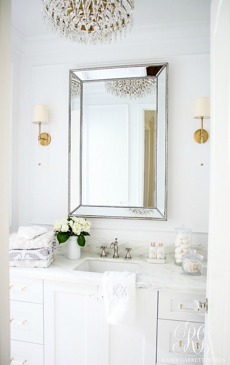 Glam Transitional Guest Bathroom Reveal - with Marble Silver and Brass -   24 silver bathroom decor
 ideas