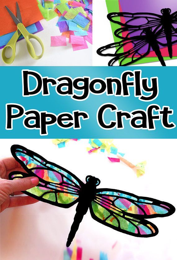 Kids Craft Butterfly and Dragonfly Stained Glass Suncatcher Kit with Birds, Bees, Using Tissue paper, Arts and Crafts Kids Activity, project -   25 cool crafts with paper
 ideas