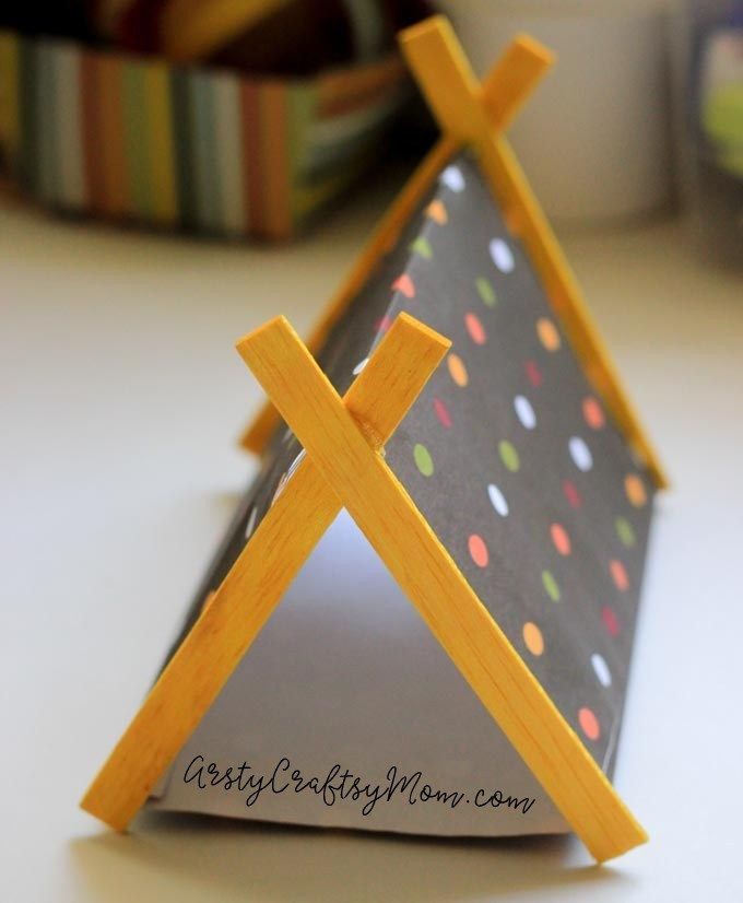 DIY Mini Camping Set Craft with Sticks and Paper -   25 cool crafts with paper
 ideas