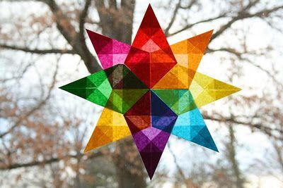 Sweet tutorial for simple window stars. -   25 cool crafts with paper
 ideas
