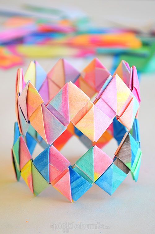 How to Make Folded Paper Bracelets -   25 cool crafts with paper
 ideas