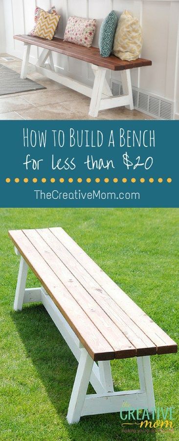 How to Build a Farmhouse Bench (for under $20) -   25 diy bench seat
 ideas