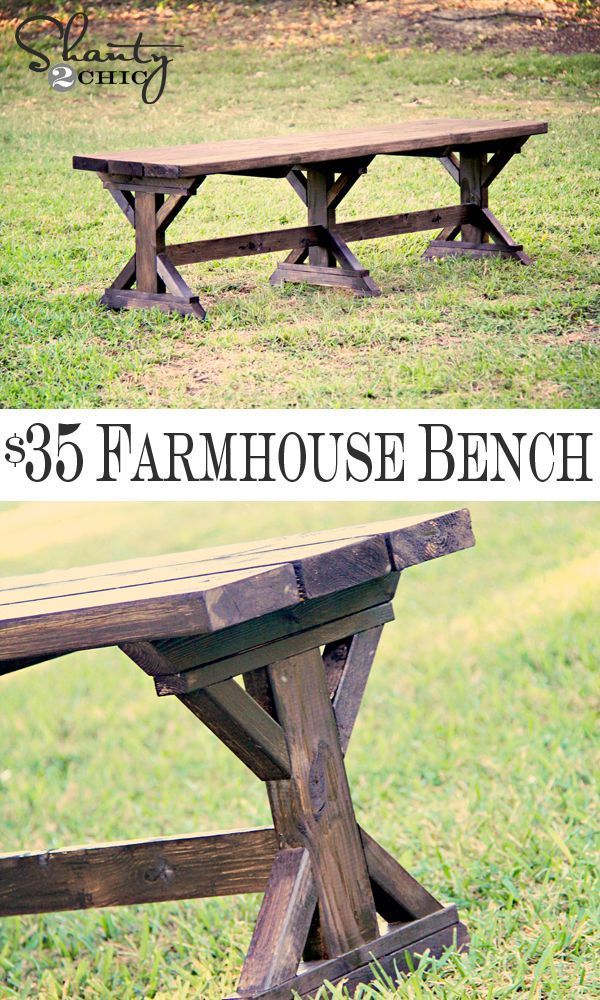 DIY Bench - Farmhouse Style -   25 diy bench seat
 ideas