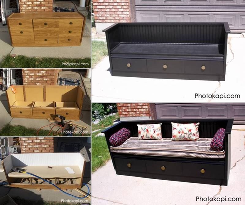 Upcycled Dresser To Bench DIY Easy Video Instructions -   25 diy bench seat
 ideas
