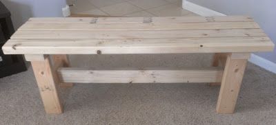 My sis-in-law and I made this today.  Took about an hour.  Super, Super easy and cheap.  You need 4 - 8ft 2x4's to do the project.  Loved it. We will be making more ~EM -   25 diy bench seat
 ideas