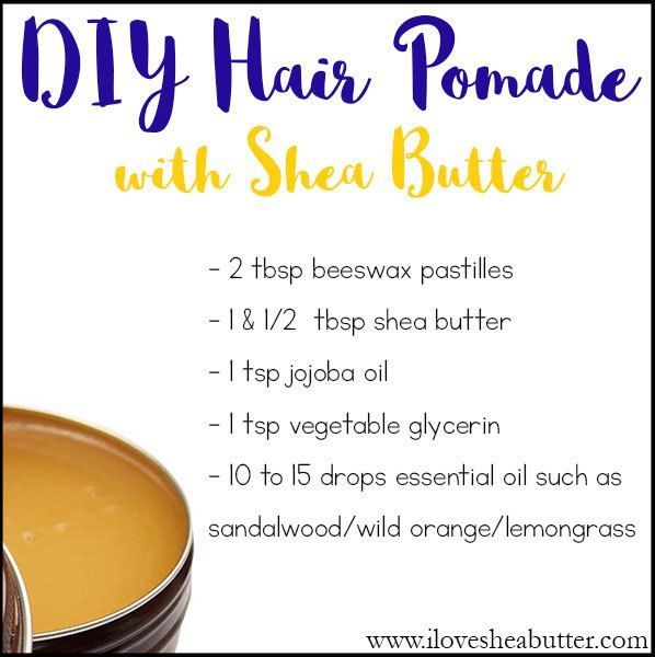 Learn how to make a cheap and super easy DIY shea butter hair pomade right at home! It gives light to medium hold! -   25 diy hair pomade
 ideas