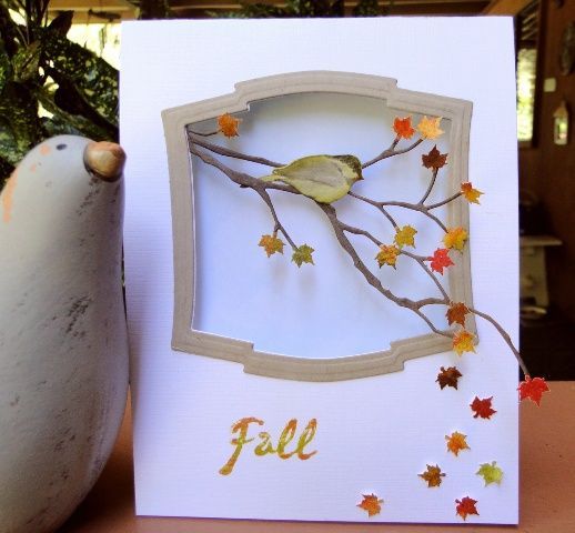 Even though this card didn't turn out the way she wanted it to, I really like it.  I like how the branch comes in from 