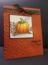 fall card used embossing folder -   25 fall crafts yards
 ideas