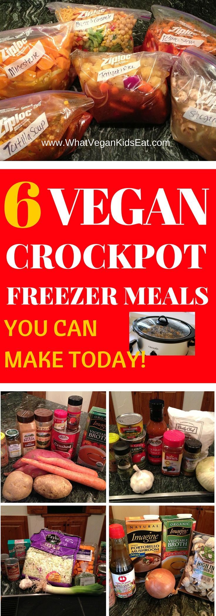 VEGAN Crockpot FREEZER Meals -   18 vegetarian recipes freezer
 ideas