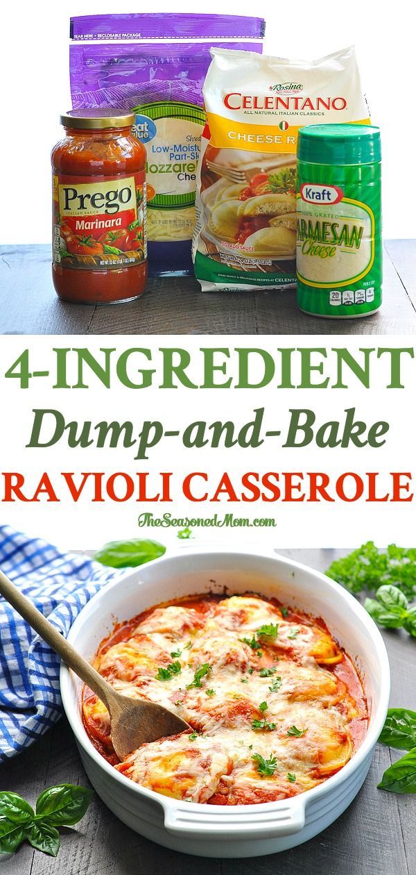 Dump-and-Bake Ravioli Casserole -   18 vegetarian recipes freezer
 ideas