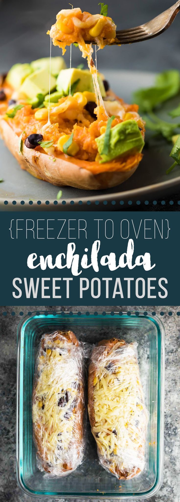 Freezer to Oven Enchilada Stuffed Sweet Potatoes -   18 vegetarian recipes freezer
 ideas