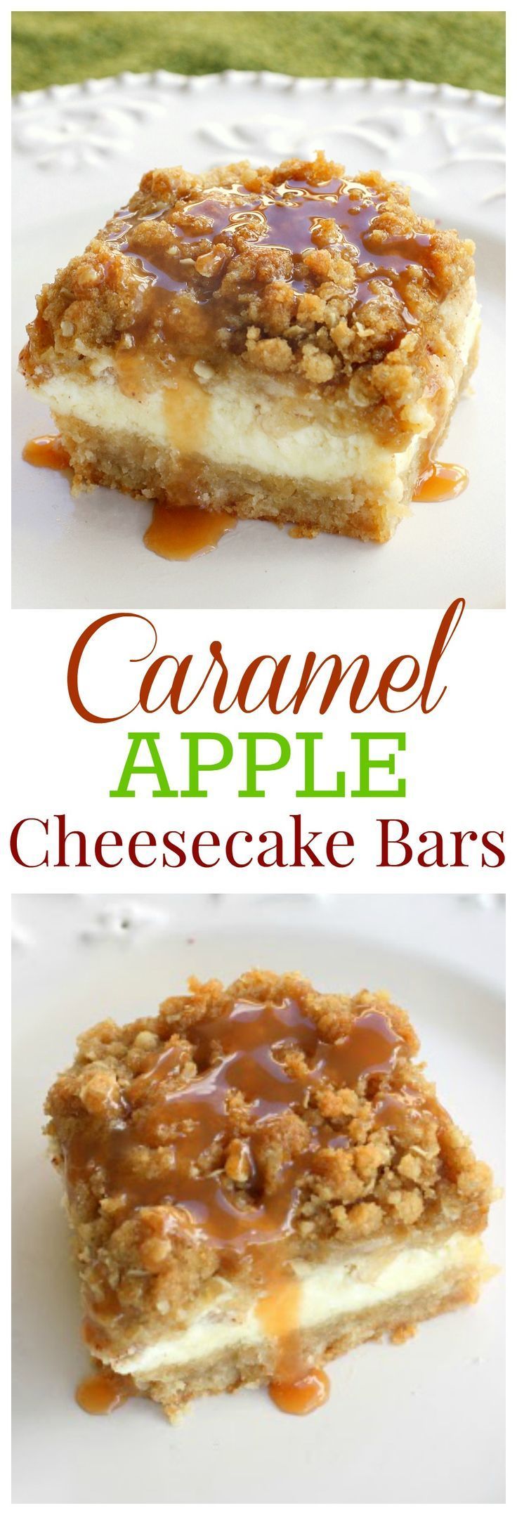 Caramel Apple Cheesecake Bars -   20 apple cheesecake recipes
 ideas