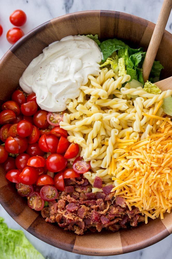 BLT Pasta Salad - 15 Minute Meals & Family Favorites -   20 lunch recipes noodles
 ideas