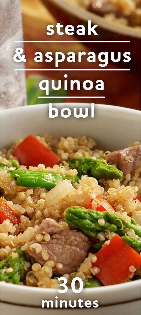 Steak and Asparagus Quinoa Bowl -   21 clean quinoa recipes
 ideas
