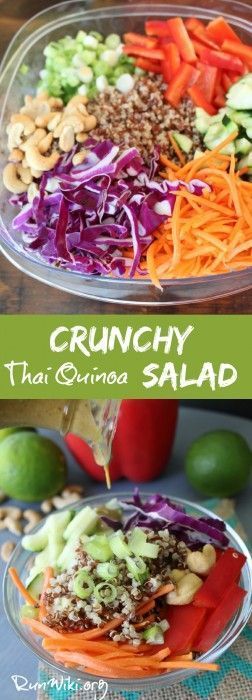 Crunchy Thai Style Quinoa Salad with a Creamy Peanut Dressing -   21 clean quinoa recipes
 ideas