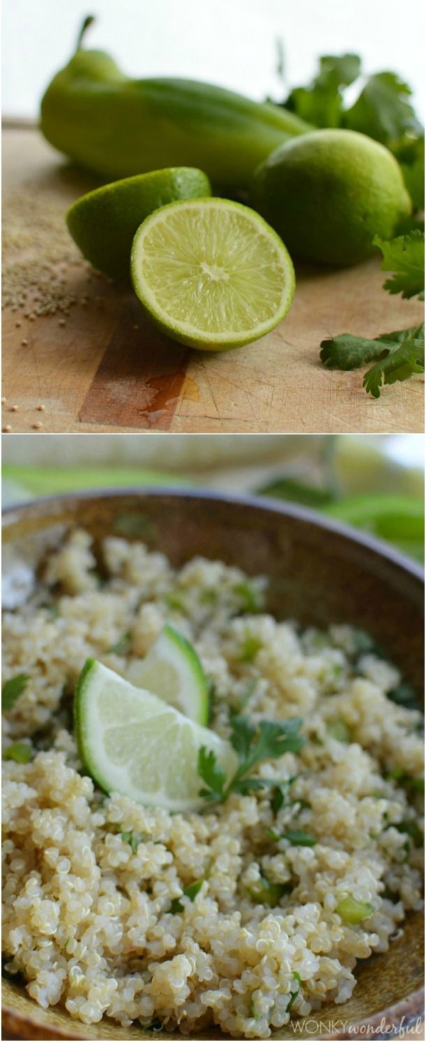 Cilantro Lime Quinoa - gluten free recipe - healthy alternative to rice - wonkywonderful.com -   21 clean quinoa recipes
 ideas