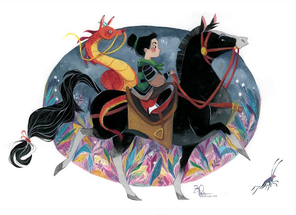 Check Out the Artwork From Gallery Nucleus’ Mulan 20th Anniversary Exhibition | Oh My Disney -   21 disney tattoo mulan
 ideas