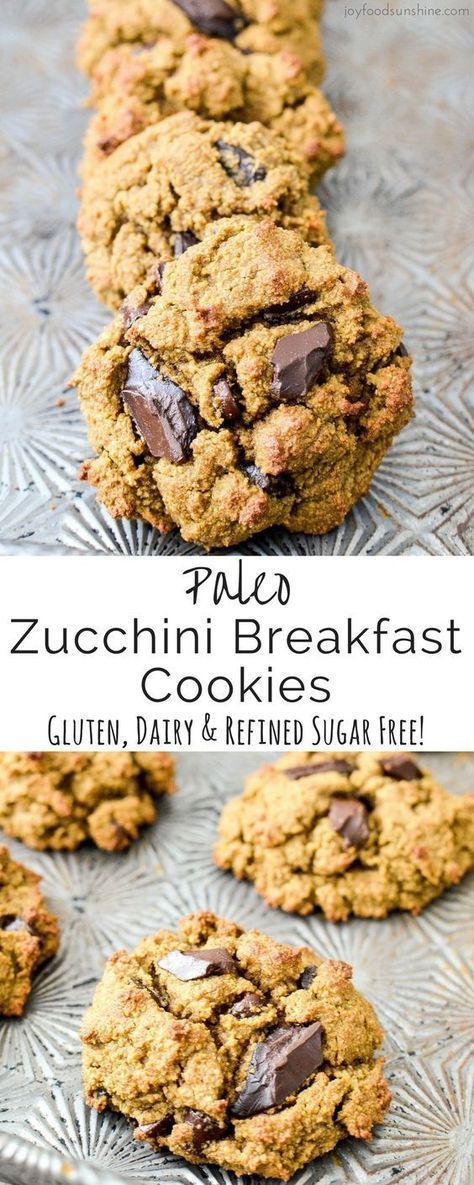 Paleo Zucchini Breakfast Cookies! A healthy and nutritious breakfast recipe loaded with sneaky veggies that tastes like dessert! Gluten-free, dairy-free -   21 paleo recipes baking
 ideas