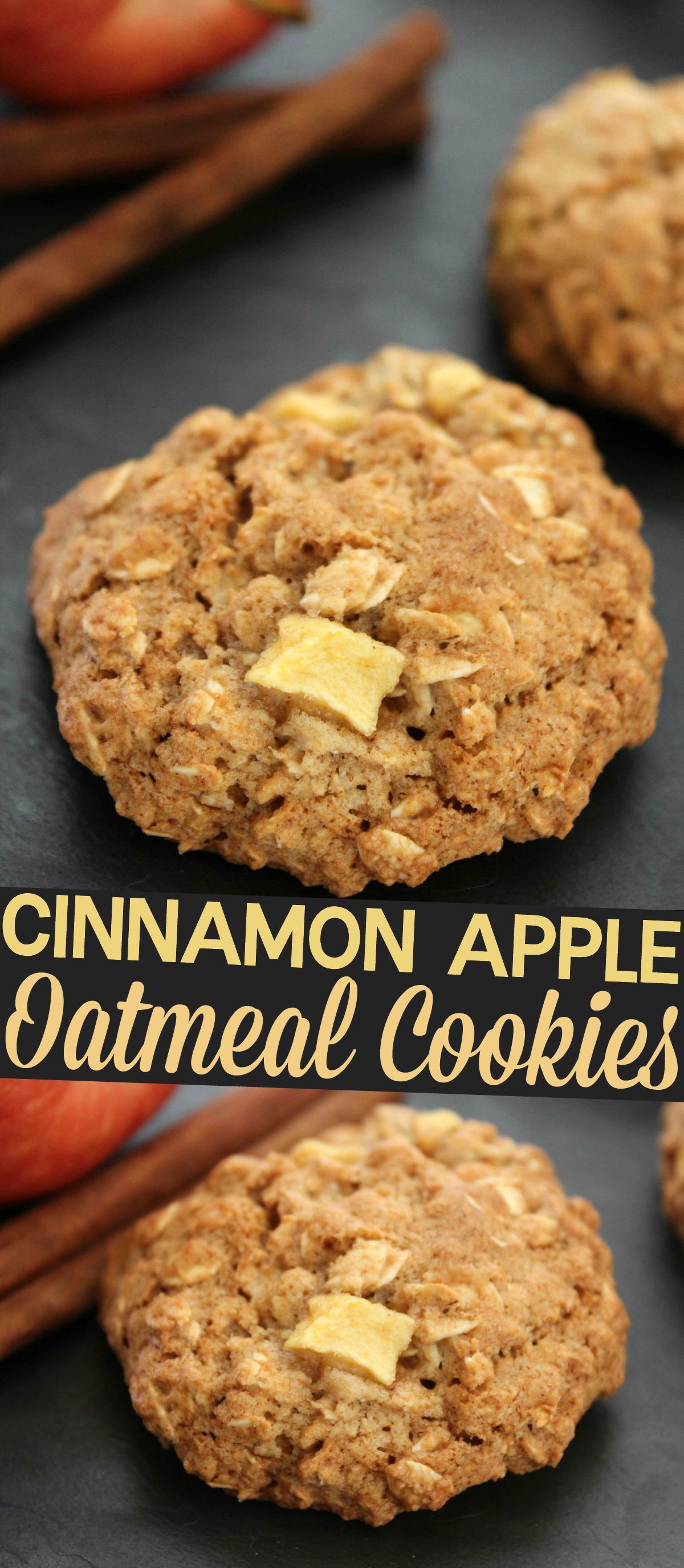 Cinnamon Apple Oatmeal Cookies -   22 apple cookie recipes
 ideas