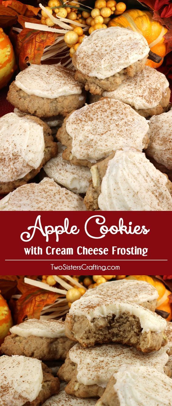 Apple Cookies and Cream Cheese Frosting -   22 apple cookie recipes
 ideas