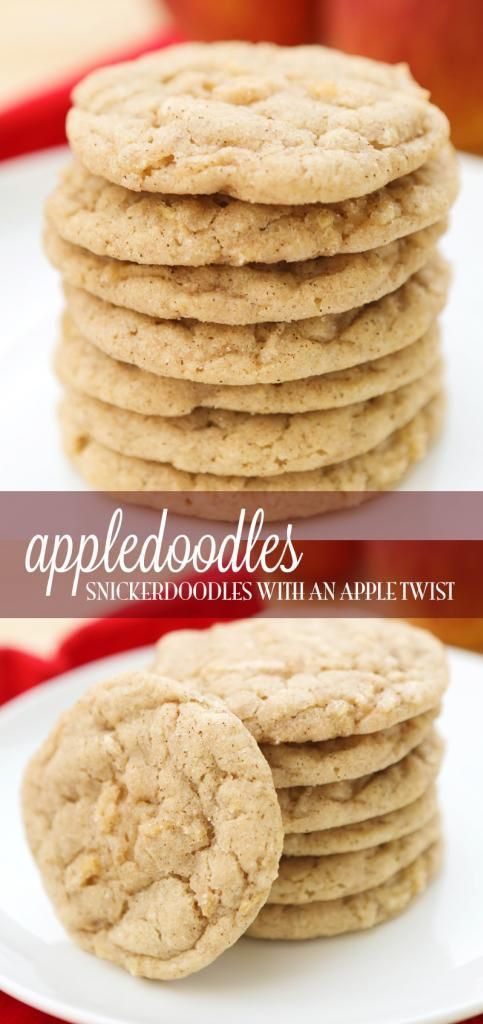 Appledoodles (Snickerdoodles with an Apple Twist) -   22 apple cookie recipes
 ideas
