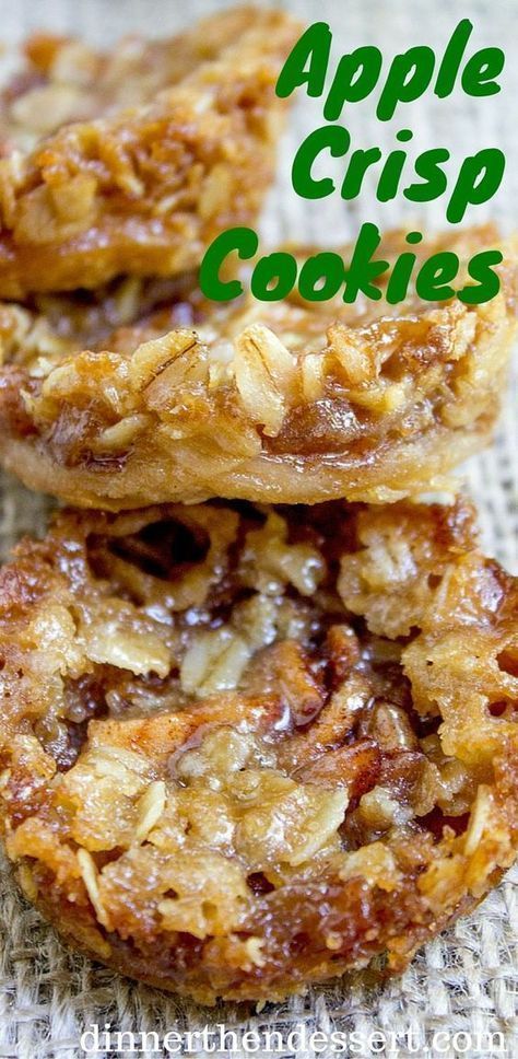 Apple Crisp Cookies with a pie crust bottom, sweetened spiced apples and a brown sugar and oat crust. All the fun of crisps and pies with just enough filling to make you feel like you're being healthy! -   22 apple cookie recipes
 ideas